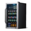 Newair 126 Can Beverage Refrigerator Cooler, Freestanding Mini Fridge with SplitShelf in Stainless Steel for Home, Office or Bar