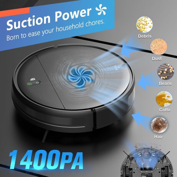 451a47456710400b8a3afa3d7ad2d90b Robot vacuum and mop combo, robot vacuum with schedule, 2-in-1 robot vacuum with water tank and dustbin, self-charging, slim, perfect for hard floors, pet hair, carpets
