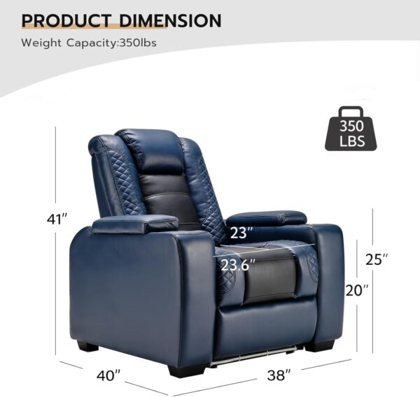 453ca63913db4cd080aec5150ab1a0a0 Power Home Theater Seating Set of 3, Brown Faux Leather Electric Recliner Chair with Powered Headrest, Dual Motors Movie Reclining Chairs with LED Lights,USB Port,Cup Holders, Hidden Arm Storage