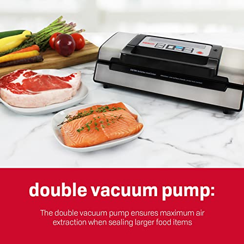 454c99d89a604dc0b1f1323752cb5b5b Nesco Deluxe Food VS-12 Vacuum Sealer, 130 Watts, Kit Bags & Viewing Lid