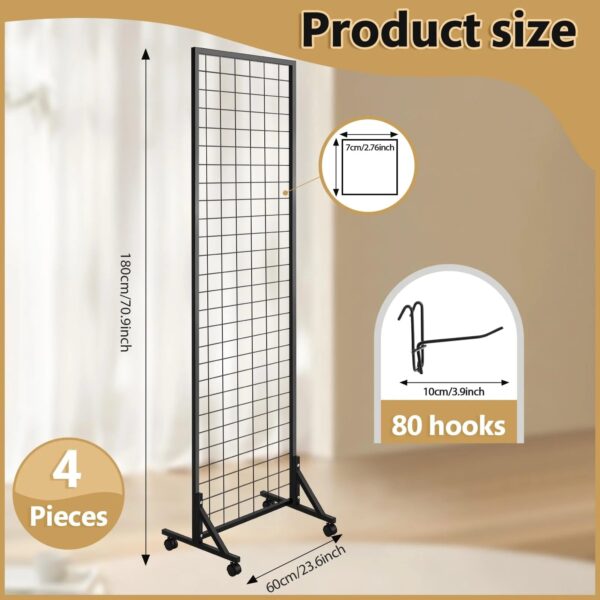 45a547f7118e40b49dba585fd9dc4bf4 Blulu 4 Pcs Standing Grid Panel Tower with S Hook