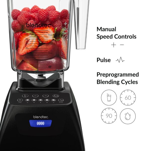 45ca4c93056a43f495351da074fcf278 Blendtec Classic 575 Blender, 90 oz WildSide+, and 75 oz FourSide Blender Jar Bundle - Black