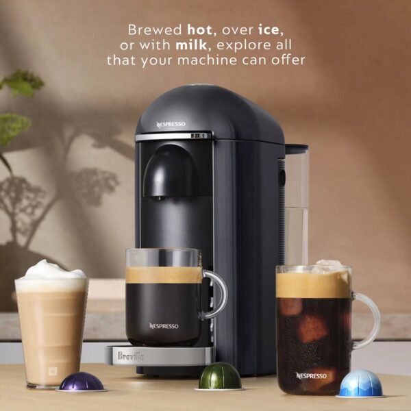 Breville Nespresso New VertuoPlus Deluxe Coffee and Espresso Single-Serve Machine in Piano Black