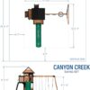 Backyard Discovery Canyon Creek Cedar Wood Swing Set with Wave Slide, Clubhouse, Play Kitchen, Picnic Area, Belt Swings, Web Swing, Rock Wall, Balconies, Playhouse, Step Ladder, Outdoor Playset