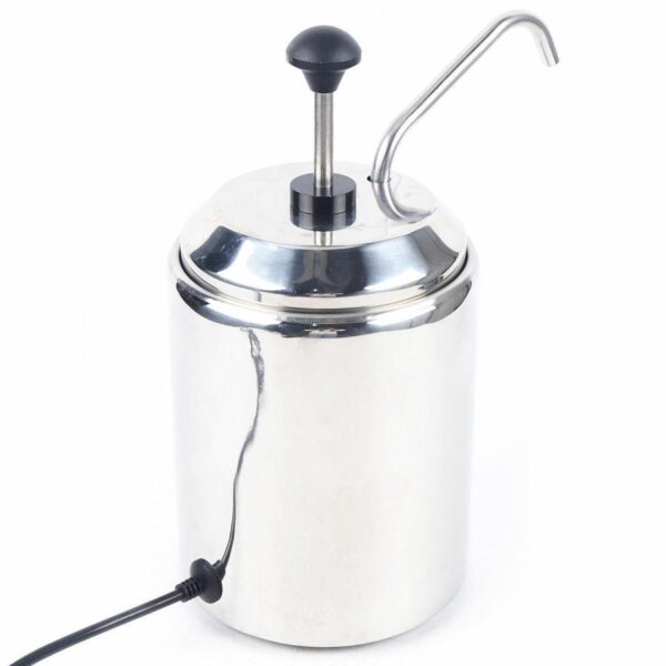 4636e3483daf445bb585436182701605 2.6 Qt Melted Butter Dispenser Nacho Cheese Warmer Popcorn Condiment Melter Warmer Pump Dispenser Nacho Cheese Sauce Melter Pump W/Heated Spout