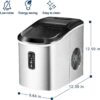 Nugget Ice Maker Countertop with Handle, Ready in 6 Mins, 34lbs Per Day, Removable Top Cover, Auto-Cleaning, Portable Sonic Ice Maker with Basket and Scoop, for Home/Party/RV/Camping (Black)