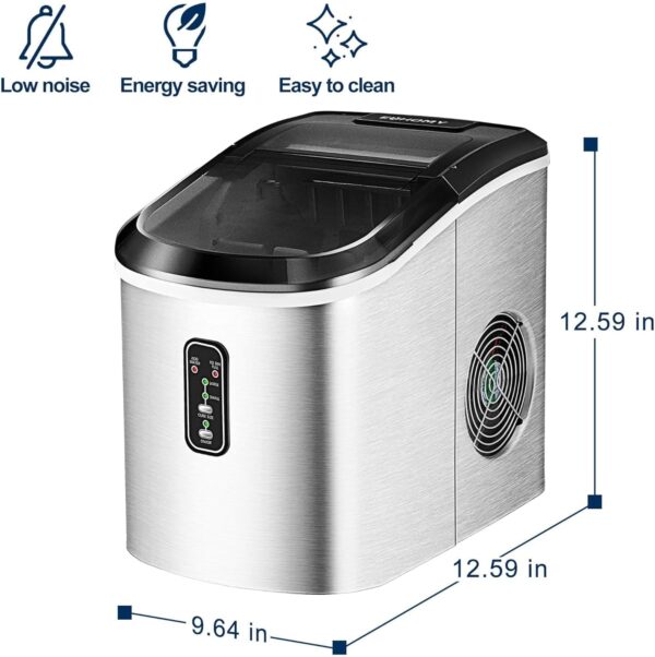 469b80b2d9e749439479e73f9e6327cf Nugget Ice Maker Countertop with Handle, Ready in 6 Mins, 34lbs Per Day, Removable Top Cover, Auto-Cleaning, Portable Sonic Ice Maker with Basket and Scoop, for Home/Party/RV/Camping (Black)
