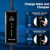 Level 2 & Level 1 EV Charger, 16Amp 110-240V Portable J1772 Electric Car Charger with Adjustable Amp Delayed Timer 25ft Long Cord