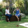 120 Gallon Weatherproof Backyard Deck Box Outdoor Patio Furniture, Lockable Patio Storage Container & Pool Accessory Organizer, Brown