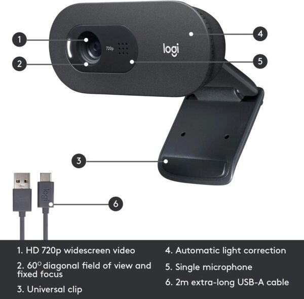 4712d33d65fd4a2b8821ad9e8525a1a0 Logitech C505 Webcam 720p HD External USB Camera for Desktop or Laptop Bulk Package Non Retail Box