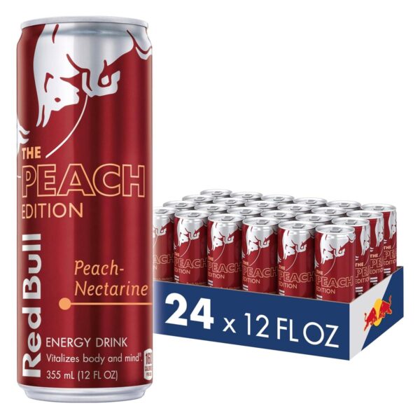 4725eede7a4c481f8e5667498a5bfc9f Red Bull Peach Edition Energy Drink, Peach Nectarine, with 80mg Caffeine plus Taurine & B Vitamins, 8.4 Fl Oz, 6 Packs of 4 Cans (Pack of 24)