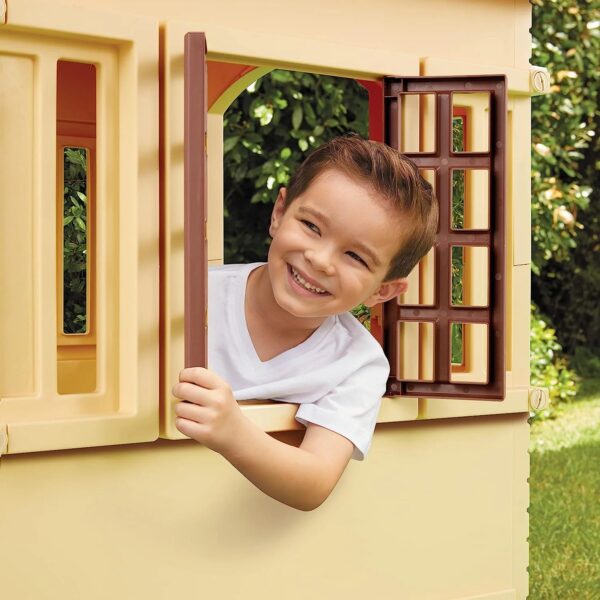 4749a6139e9d4798b56b18a3c685bfe4 Cape Cottage Playhouse with Working Door, Windows, and Shutters - Tan, Toddlers Ages 2+ Years