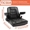 Universal Fold Down Forklift Seat, Micro Switch, Armrest And Safety Belt, for Tractor