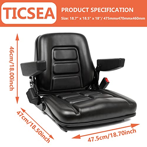 476d506e06ae4e11b90a1cfba0bf5e29 Universal Fold Down Forklift Seat, Micro Switch, Armrest And Safety Belt, for Tractor
