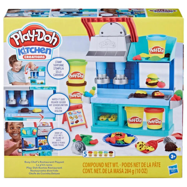 4789ffe50349424eb185f2a088a61bd5 Play-Doh Kitchen Creations Busy Chef's Restaurant Set for Boys and Girls - 5 Color (5 Piece)