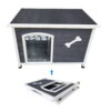 Outdoor Dog House, Large Wooden Waterproof Dog Cage, Windproof Warm Dog Kennel Easy to Assemble
