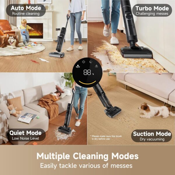 47c461ea80b343c2a934c27aedd63047 Wet Dry Vacuum Cleaner, 0 Tangle Cordless Vacuum Mop All-in-One for Hard Floors, 180° Lie-Flat Floor Cleaner Machine with 194°F Hot Self-Cleaning, 50Mins Runtime