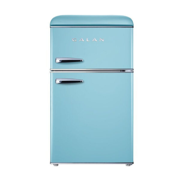 47fbb69082dd4460998e1ee369b54e2b 3.1 Cu.ft Dual Door Retro Refrigerator True Freezer, Blue