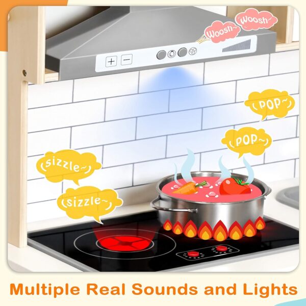 481c25c296f742ffb824ace721db76f2 Children's small land play kitchen, wooden children's play kitchen toy set