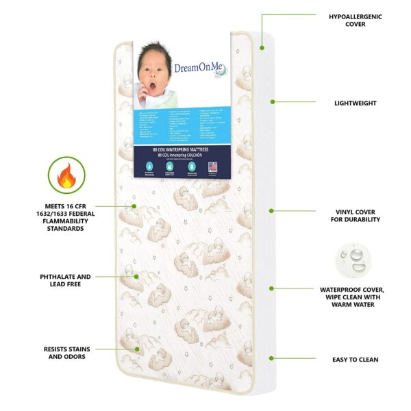 484fba4307fb4bb28ead63c9b3586d6b Dream On Me 2-in-1 Breathable Twilight 5" Spring Coil Crib and Toddler Bed Mattress