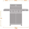 Mesa 4-Burner Propane Gas Grill in Stainless Steel with Clear View Lid, Side Burner, and LED Controls by Monument Grills
