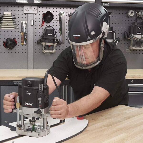 48d31b9933954673ad456996b6ab6f22 AIR/PRO Respirator and Face Shield Protection, Black, 230V