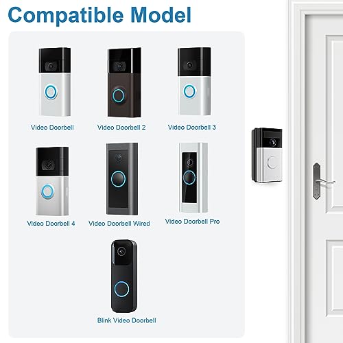 4945636b0fca4bea9096a58ec8972443 RIOVO Adjustable 30 to 55 Degree Doorbell Angle Mount Compatible with Video Doorbell