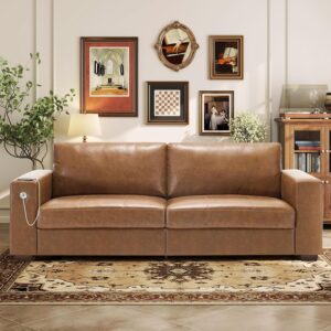89" Sofa for Living Room, Modern Comfy Sofa with Medium Firm Seat Cushion, Removable Cover,Wide Armrest,USB/Type-C Port,Chenille Fabric Couches for Small Space,Apartment