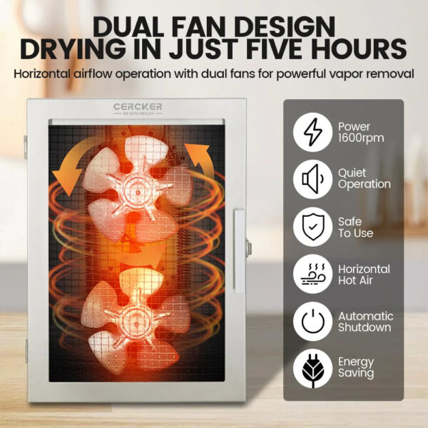 49a35f8dd1dc40a3a495a2dc8e55d2a2 Cercker Food-Dehydrator Machine with 12 Stainless Steel Trays