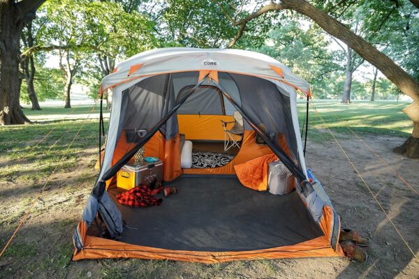 49c9e9ffd9c94762b546154a85a3d785 CORE Straight Wall Cabin Tents | 10 Person / 11 Person / 12 Person Large Multi Room Family Tents for Car Camping & Outdoor Adventures
