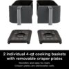 DZ401 Foodi 10 Quart 6-in-1 DualZone XL 2-Basket Air Fryer with 2 Independent Frying Baskets, Match Cook & Smart Finish to Roast, Broil, Dehydrate for Quick, Easy Family-Sized Meals, Grey