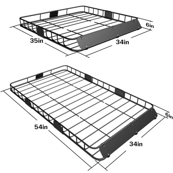 49edf8702cef471eb4006bb974456d86 WEIZE 54" x 34" Heavy Duty Roof Rack, Rooftop Cargo Carrier Basket
