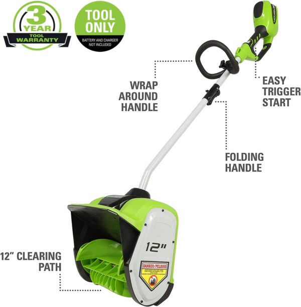 4a20d08c91584dee9cafa3ae85f91b13 12-inch cordless snow shovel, includes 4.0Ah battery and charger