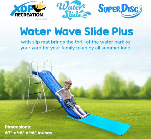 4a2e0c994d7047178c563bf6ee9056d0 XDP Recreation 6 Foot Water Wave Slide with Built In Adjustable Sprinkler, Freestanding with Ground Pad and Hose Extension for Lawn Fun, Ages 3 to 8