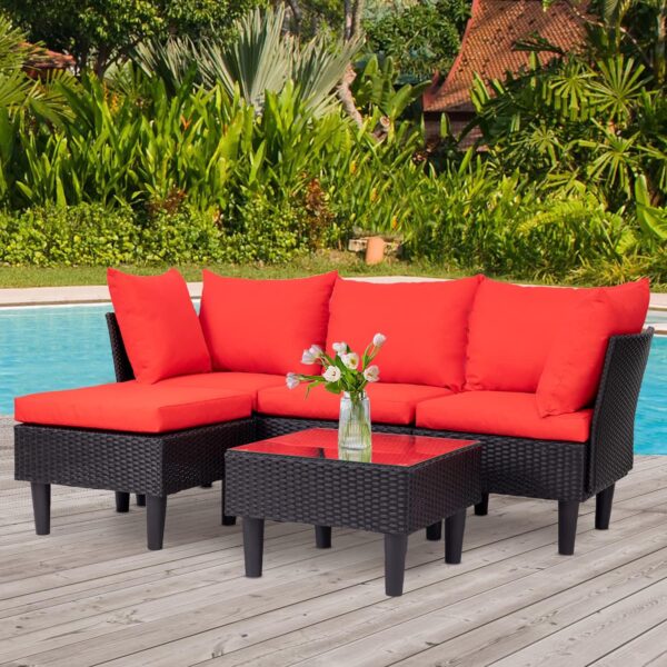 4a388d5da72441938e18333cb4bf10af Patio Furniture Set 4 Pieces Outdoor Rattan Chair Wicker Sofa Garden Conversation Bistro Sets for Yard,Pool or Backyard