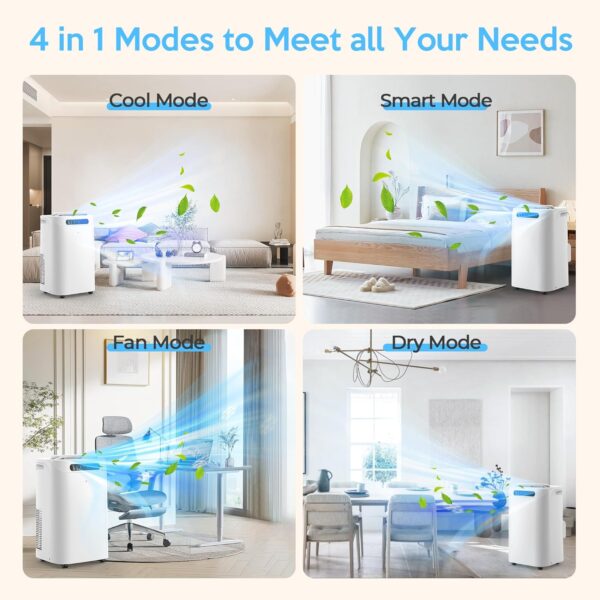 4a528acf517847c68a466d5b39f135cf Portable Air Conditioners 14000Btu with Remote Control, 3-in-1 Free Stand Smart Cooling AC Unit with Dehumidifier, Fan, Cools Room up to 700 sq.ft, Auto Swing,24H Timer, Windows Kit Included