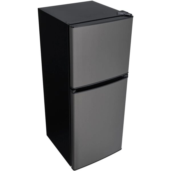 Danby DCR047A1BBSL 4.7 Cubic Feet Dual Door Compact Refrigerator, Black Steel