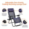 Outdoor Adjustable Zero Gravity Folding Reclining Lounge Chair Set