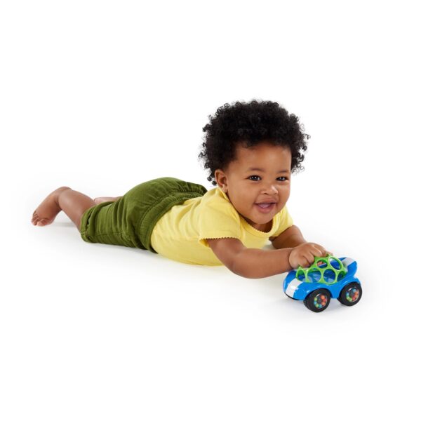 Oball Easy Grasp Rattle & Roll BPA-Free Push Car Infant Crawling Toy, 1 Pack, Blue Unisex