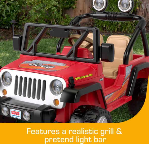 Power Wheels Jeep Wrangler Battery-Powered Ride-on, 12 V, Max Speed: 5 mph