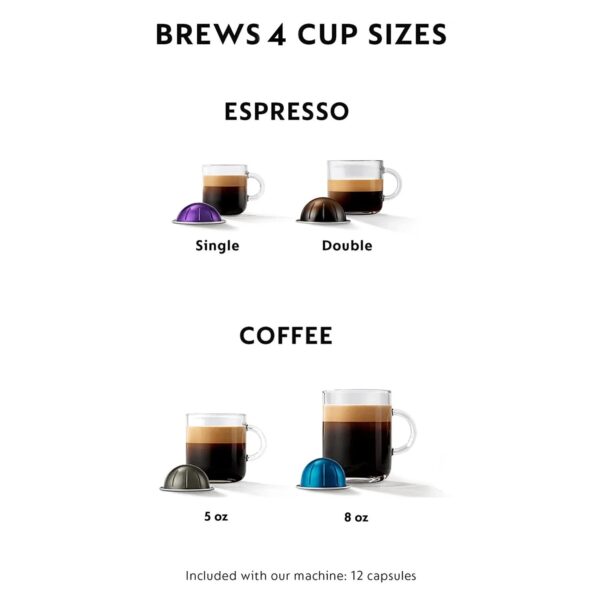 Breville Nespresso New VertuoPlus Deluxe Coffee and Espresso Single-Serve Machine in Piano Black