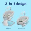 Soothe My Way with Removable Rocker, Madden - Versatile Baby Swing & Portable Rocker