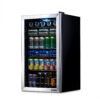 NewAir - 126-Can Beverage Cooler with Adjustable Shelves and 7 Temperature Settings for Kitchen, Game Room, and Home Office - Stainless Steel