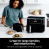 DZ401 Foodi 10 Quart 6-in-1 DualZone XL 2-Basket Air Fryer with 2 Independent Frying Baskets, Match Cook & Smart Finish to Roast, Broil, Dehydrate for Quick, Easy Family-Sized Meals, Grey