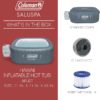 4 to 6 Person Inflatable Hot Tub Square Portable Outdoor Spa with 114 Soothing AirJets and Insulated Cover, Gray-Coleman