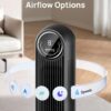 Dreo Tower Fan for Bedroom, 25ft/s Smart Standing Fans, 90° Oscillating Floor Fan with 4 Modes, 4 Speeds, 8H Timer, 28dB, Bladeless, Remote, 28 dB, Works with WiFi Voice Control