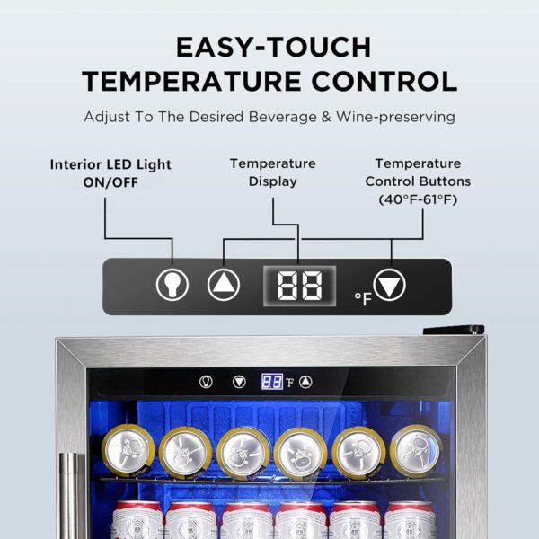 4d56922901694121b3a46b48285c344f Mini Fridge 130 Can Beverage Refrigerator Cooler, 3.2 Cu.Ft Drink Fridge for Soda Wine Beer, Adjustable Temperature Control for Home Office, Black