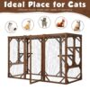 Coziwow Outdoor Cat House Enclosure Pet Cage Catio W/ Asphalt Roof, 3 Platforms, Gray