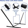 Two Person Hammock with Stand Heavy Duty, Free Standing Hammocks Outdoors for 2 Person, Max 475lbs Capacity, Blue Stripes