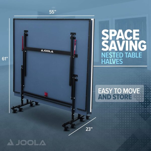4e43def02eb74ffe8cffccbeff351342 JOOLA Inside Professional MDF Indoor Ping Pong Table with Quick Clamp Table Tennis Net and Post Set - 10 Minute Easy Assembly - Tournament Quality - Foldable with Single Player Playback Mode